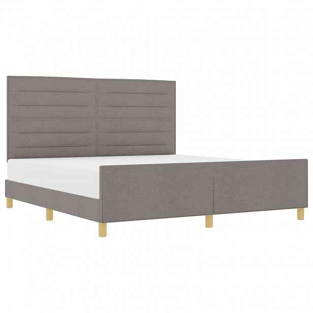 vidaXL Rám postele s čelo Taupe 180 x 200 cm textil