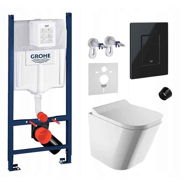 Podomítkový set Wc rám Grohe Wc mísa Rim Omnires tlačítko Fresh