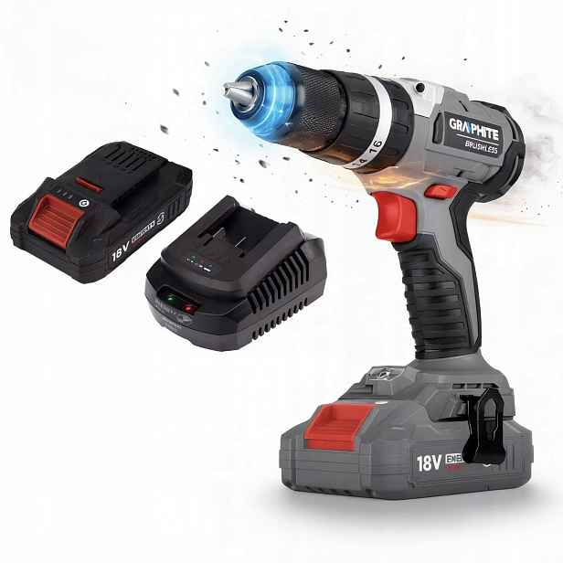 Graphite Aku Vrtačka Akumulátor 4AH Bezkartáčový Příklep Energy+ 18V