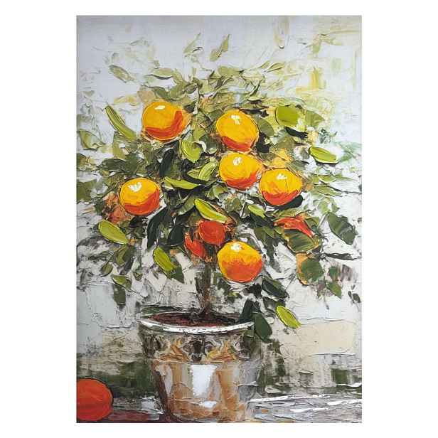 Obraz s ručně malovanými prvky na plátně 70x100 cm Oranges – Styler