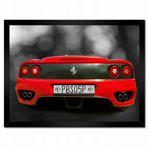 Plakáty v rámu 40x30 Červené Ferrari Auto na černém bílém pozadí