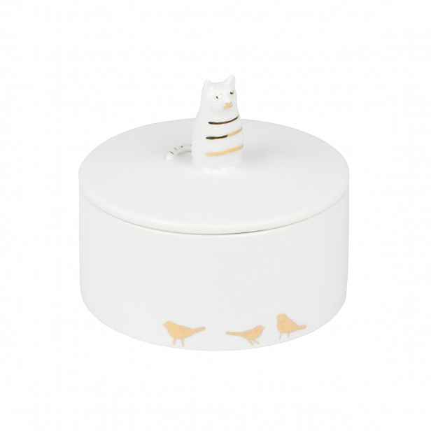 Räder Bílá porcelánová krabička CAT