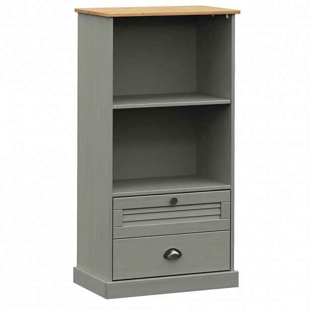 vidaXL Knihovna VIGO šedá 60 x 35 x 114,5 cm masivní borové dřevo