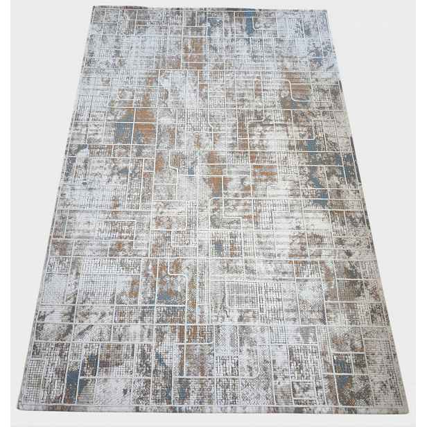 Koberec do obývacího pokoje 160 x 230 cm, loftový vzor s plyšovými štětinami, kvalita