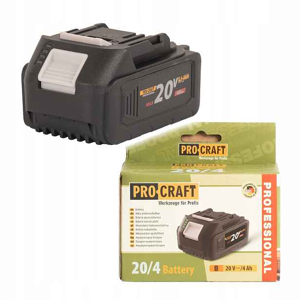 Baterie akumulátorová 20V Li-ion, 4000mAh Procraft 20/4