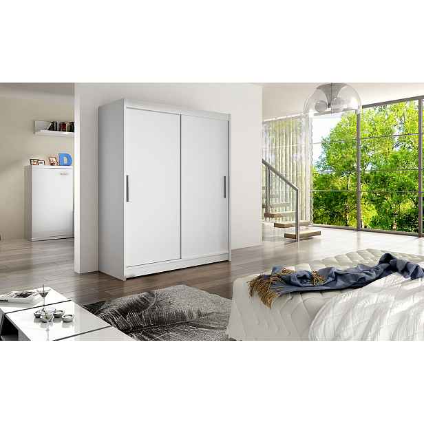 Moderní šatní skříň Wanesa - šířka 150 cm, bílá