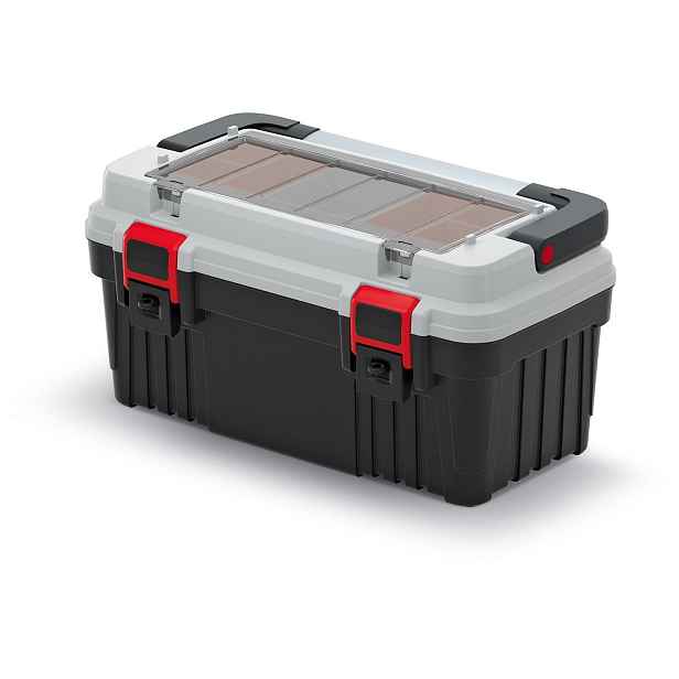 Prosperplast Kufr na nářadí OPTIMMAX V černo-šedo-červený, varianta 47 cm