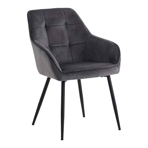 Šedá čalouněná jídelní křesla v sadě 2 ks s područkami Nolan Square – Unique Furniture