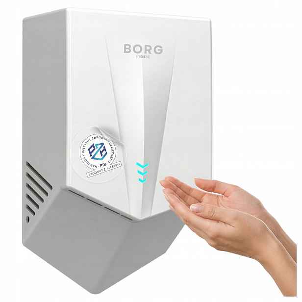 Sušička rukou Automatická Výkonná 1300 W Borg V-Blade Abs Bílá 7-9 sekund