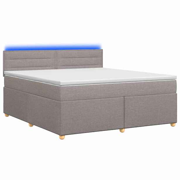 vidaXL Postel boxspring s matrací s čelo Taupe 140 x 200 cm Textil