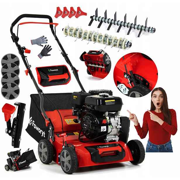 Aerator Areator Spalovací Vertikutátor 40 cm 2 Válečky S Košem Pro Lux