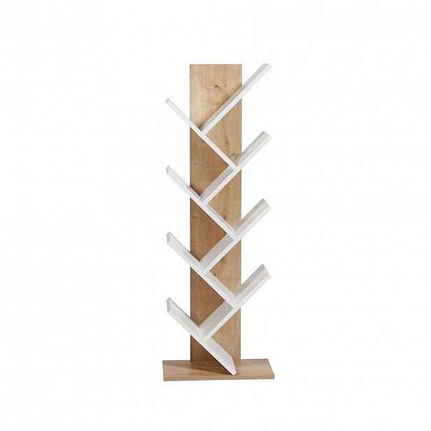 Calicosy KNIHOVNA v dubovém a bílém provedení, V 129,8 cm - TUVAL