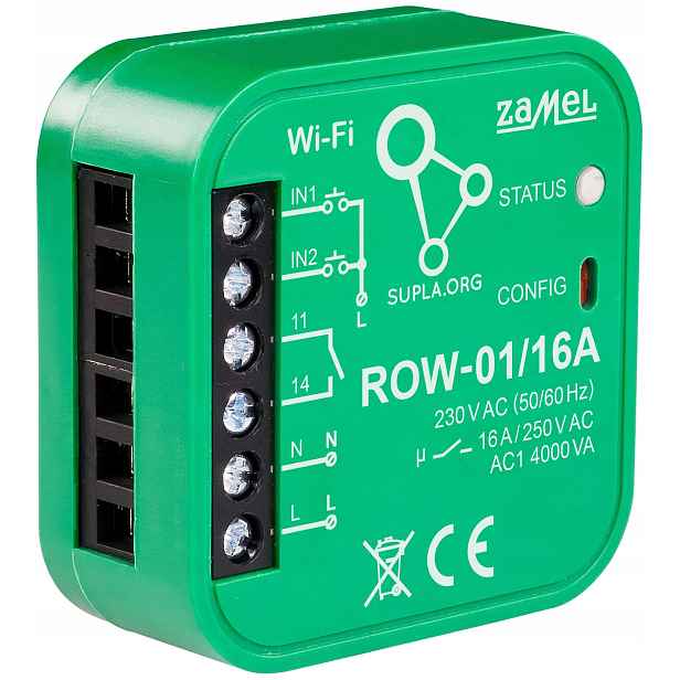 Inteligentní Přepínač ROW-01/16A Wi-Fi 230V Ac Zamel