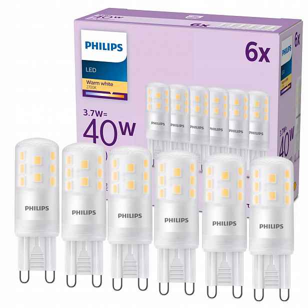 Led žárovka G9 Kapsle 3,7W 40W 470lm 2700K teplá Premium Philips 6 ks