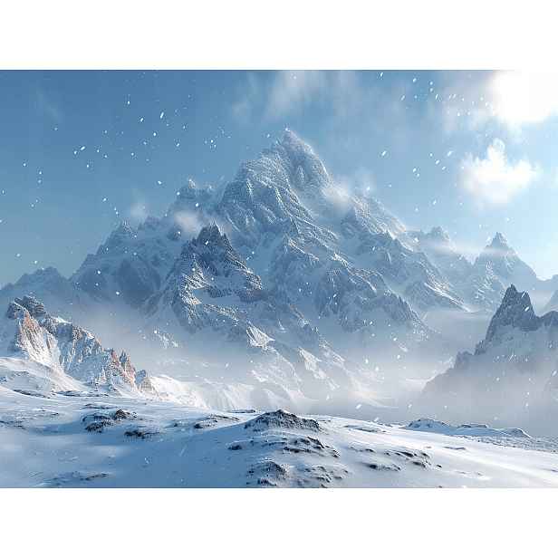 Plakát Hory Sníh Zima Krajina Příroda Panorama 100x75