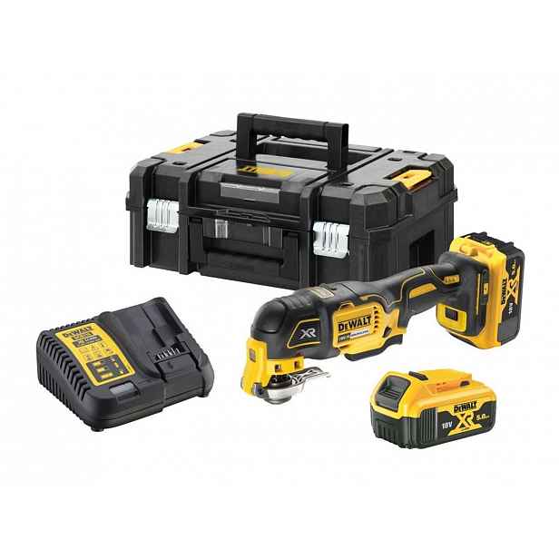DeWALT - 18V AKU oscilační multibruska s příslušenstvím, 2x aku 5,0 Ah XR, nabíječka DCS356P2