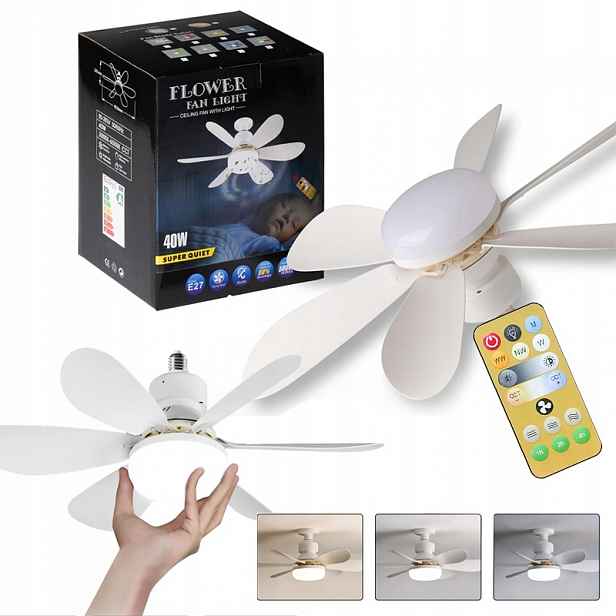 Lustr Led Stropní Ventilátor Větrák Lampa 40W Dálkový Ovladač