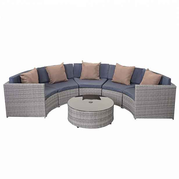 MCW POLY-RATTAN SADA KULATÁ Šedá, antracitová, béžová