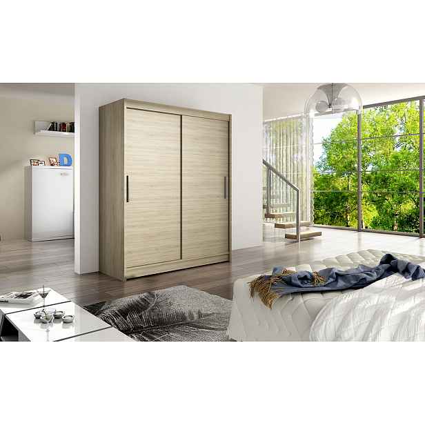 Moderní šatní skříň Wanesa - šířka 150 cm, sonoma