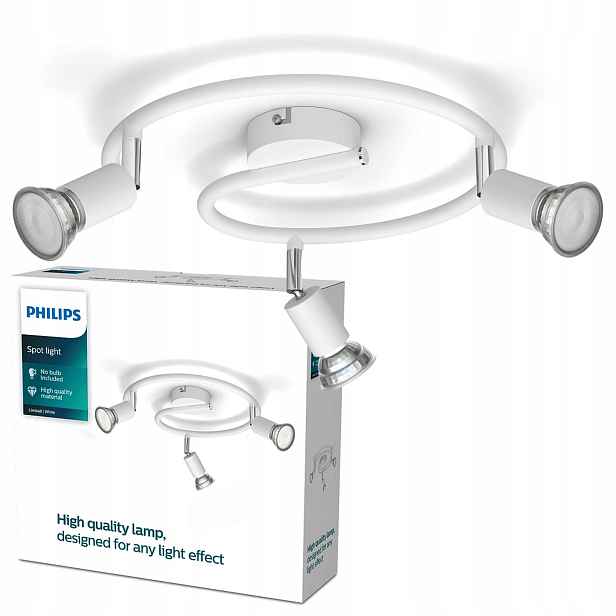 Stropní Svítidlo na omítku Reflektor 3x GU10 Bílá Limbali Philips