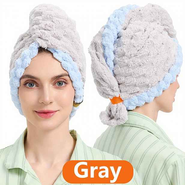 TEMU 1 ks Dámský extra velký rychleschnoucí ručník na vlasy - Super absorpční mikrovláknový turban se širokým okrajem, 50x70 cm (19.69x27.56in) pro