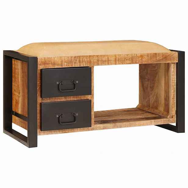 vidaXL Úložná lavice Hnědá 80 x 35 x 40 cm Masivní magnovníkové dřevo