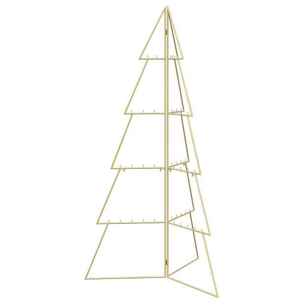 vidaXL Kovový vánoční stromeček KUOPIO 140 cm Ocel Zlatá