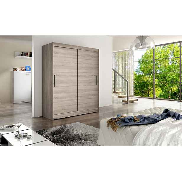Moderní šatní skříň Wanesa - šířka 150 cm, lanýž