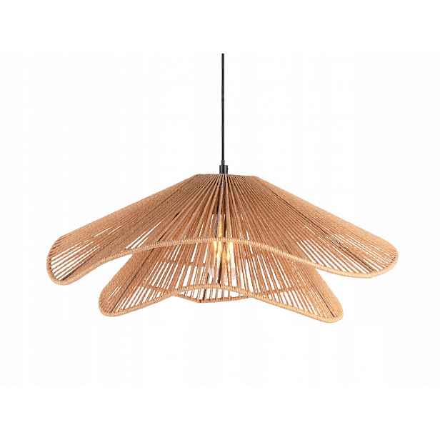 Pletená Závěsná Stropní Lampa Hnědá Ø 60 CM Do Jídelny Obývacího Pokoje