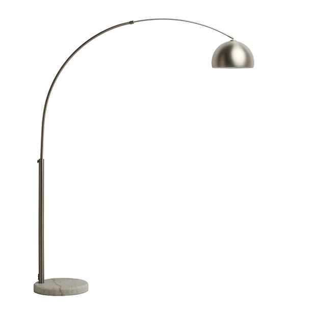 Stojací lampa ve stříbrné barvě s kovovým stínidlem (výška 160 cm) Madali – Kave Home