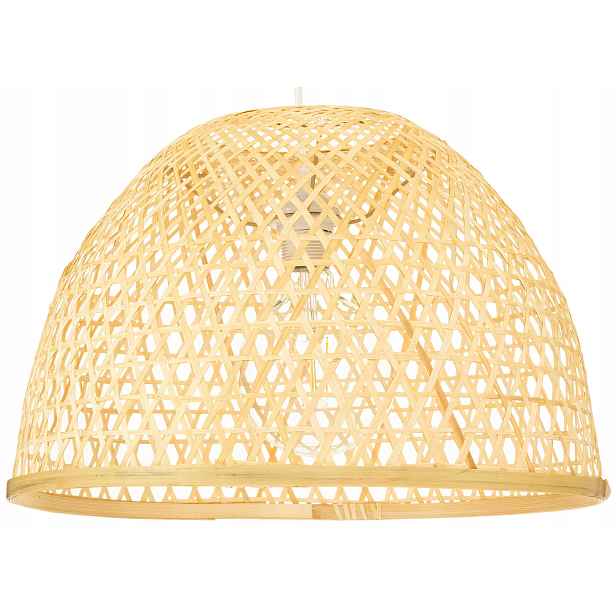 Závěsná lampa Boho bambusová bílá 45 cm BMB06