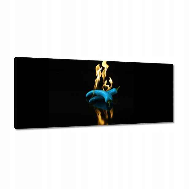 Obrazy 100x40 Modrá paprika v ohni