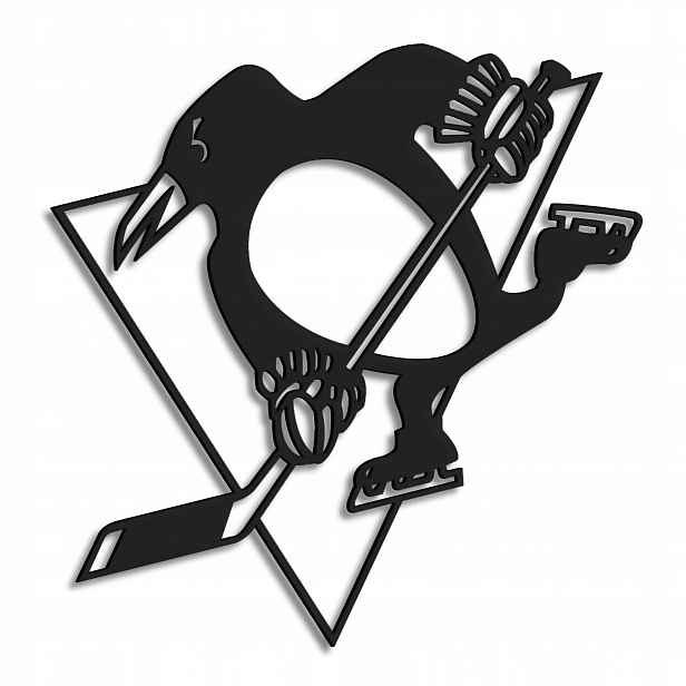 Pittsburgh Penguins Dřevěný 3D obraz Herb na zeď Dárek