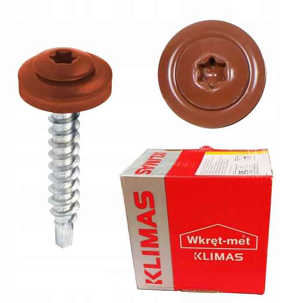 Samovrtné vruty do plechu Farmer 4,8x35 Ral 8004 250 Ks Klimas