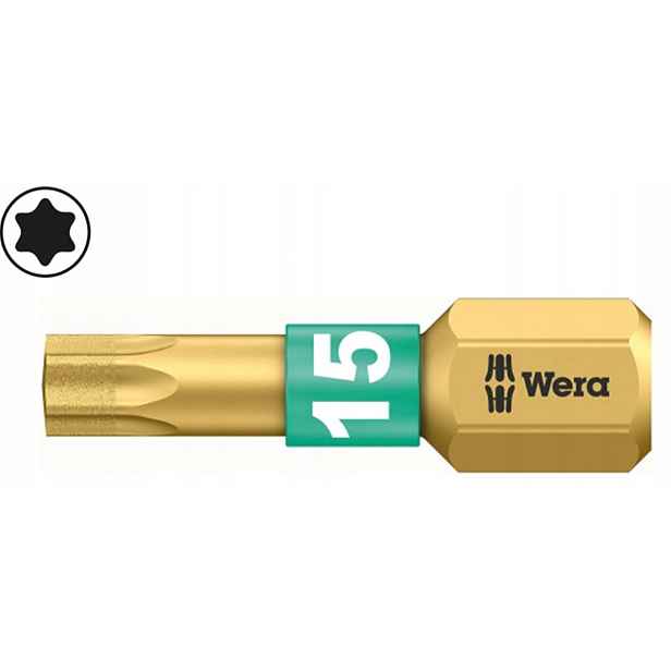 Bit T15 x 25 mm 1/4" Torx 867/1 Bdc s diamantovým povlakem 066102 Wera