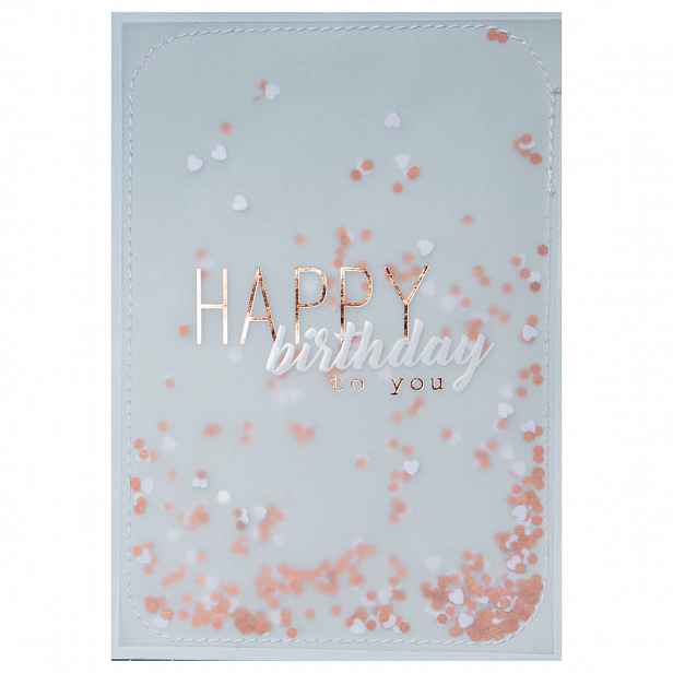 Räder Papírové přání k narozeninám HAPPY BIRTHDAY s konfetami