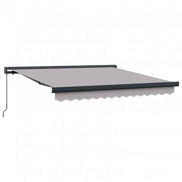 vidaXL Stahovací markýza Světle šedá 300 x 250 cm Plátno a hliník