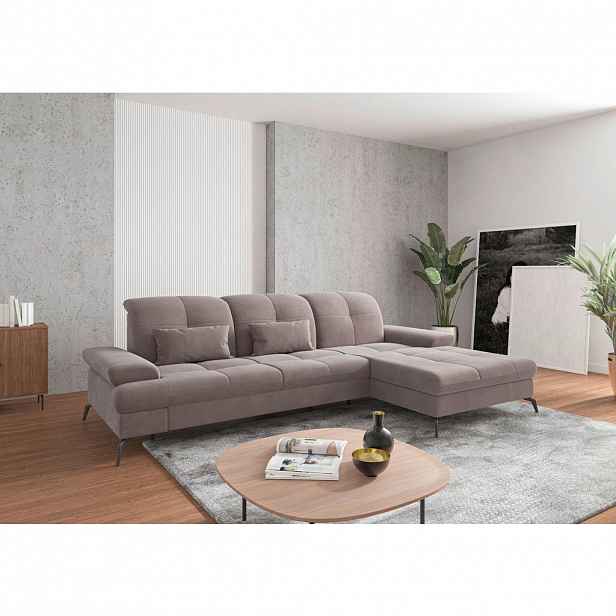 Sit & More ROHOVÁ SEDAČKA, textil, šedohnědá