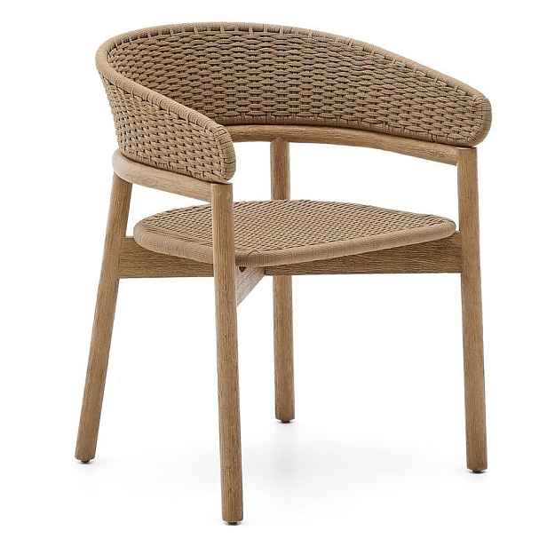 Dřevěná zahradní židle v přírodní barvě Arinella – Kave Home