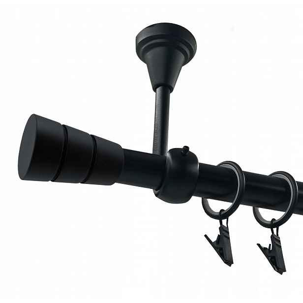 jednoduchá garnýž kovový 19 mm Černý Mat 280 cm Válec Basic