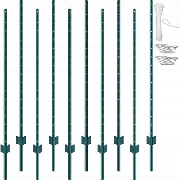 Kovové plotové sloupky Vevor 152 cm 10 Ks Sloupek T-Post s patkou