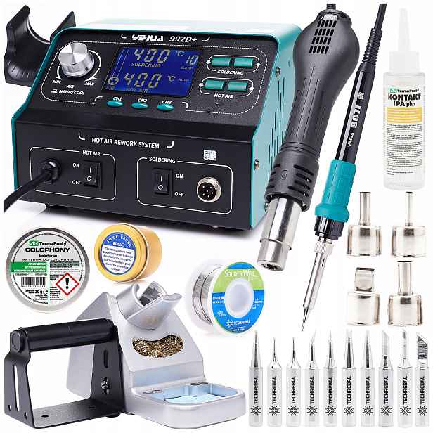 Pájecí Stanice Yihua 992D 2v1 Hot Air Ipa Cín Groty Sada Smd Esd Hq