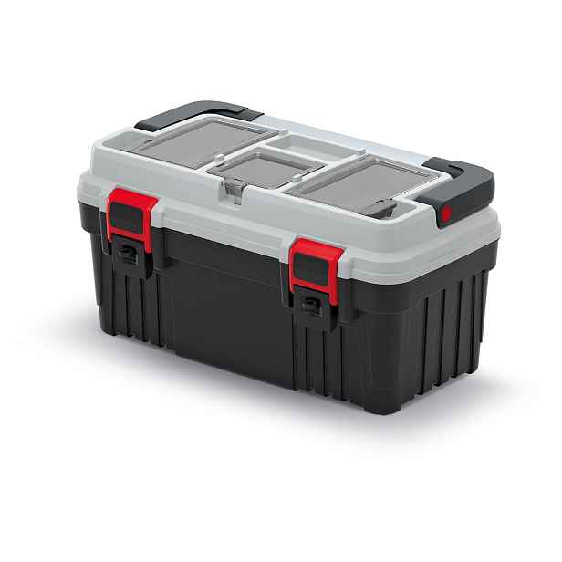Prosperplast Kufr na nářadí OPTIMMAX VII černo-šedo-červený, varianta 47 cm