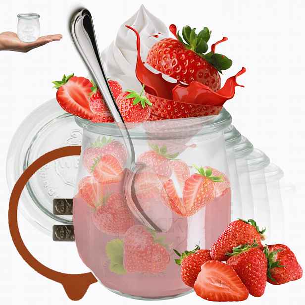 Sklenice Weck 220 ml zavařeniny Tulip žáruvzdorné džemové uzávěry víko gumička 6 Ks