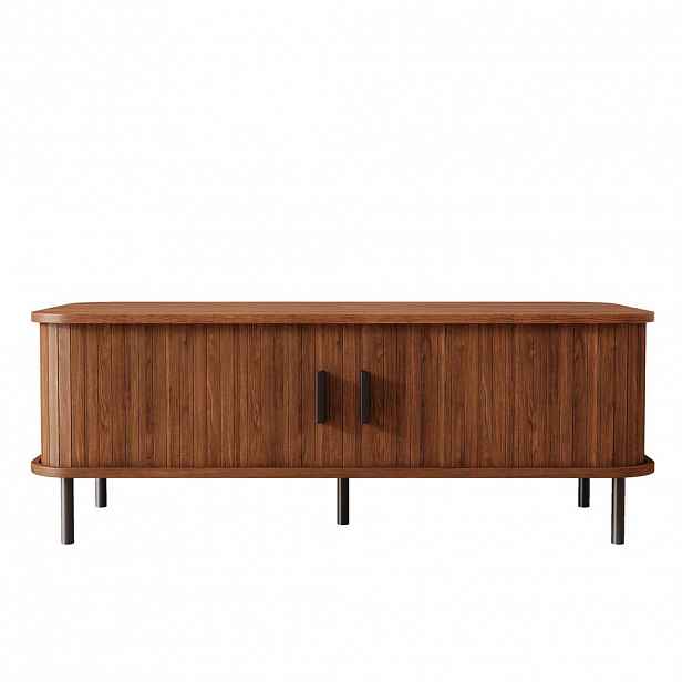 Urban Meuble KONFERENČNÍ STOLEK Se posuvnými dvířky, ořechový, 100 × 50 × 45 cm