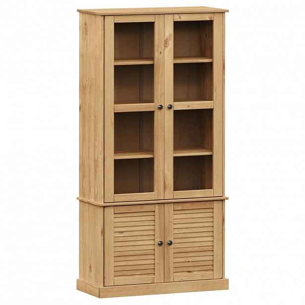 vidaXL Prosklená vitrína VIGO 85 x 35 x 170 cm masivní borové dřevo