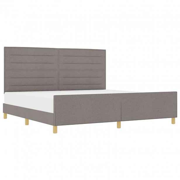 vidaXL Rám postele s čelo Taupe 200 x 200 cm textil
