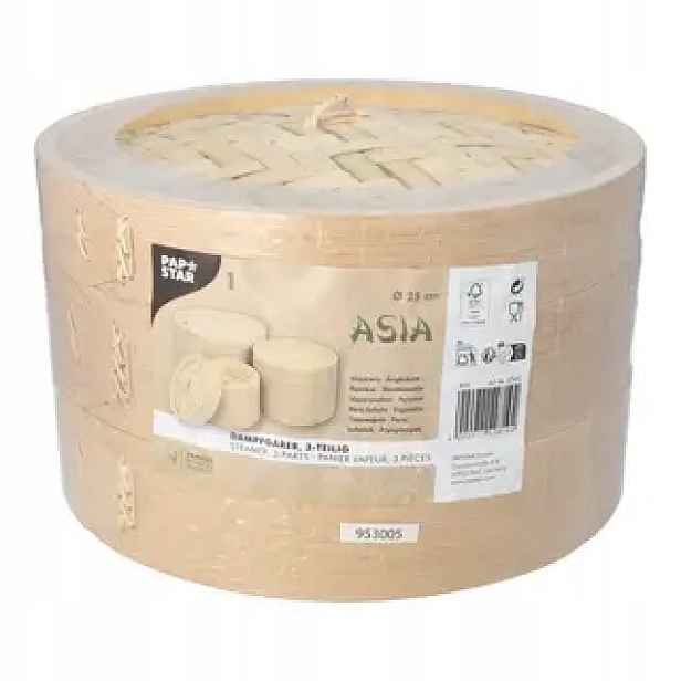 Bambusový parní hrnec na vaření knedlíků Bio do bao „asia“ 16x25 cm 3-dílný 1 Ks