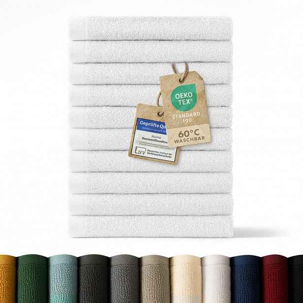 Blumtal RUČNÍK PRO HOSTY sada 10 ks, 10x ručník pro hosty 30/30 cm, bílá