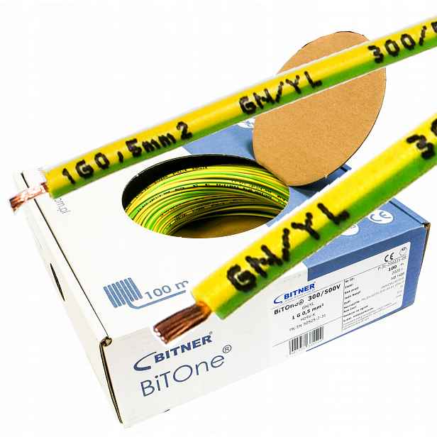 Kabel Lgy 0,5 žlutý zelený Bitone 100 m